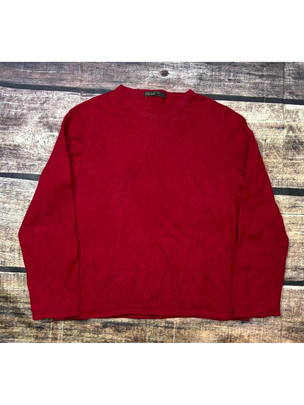 Lord & Taylor Sweater Womens Small 2 Ply Cashmere Pullover Red